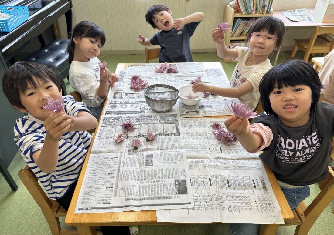 かきのもとの花びらとりをしました！